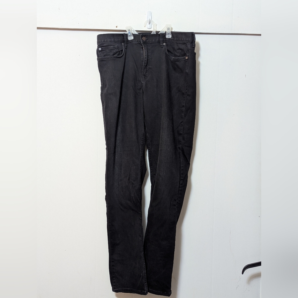 Men's Banana Republic The Traveler Slim Fit Jeans 36*36 Black Zip Fly